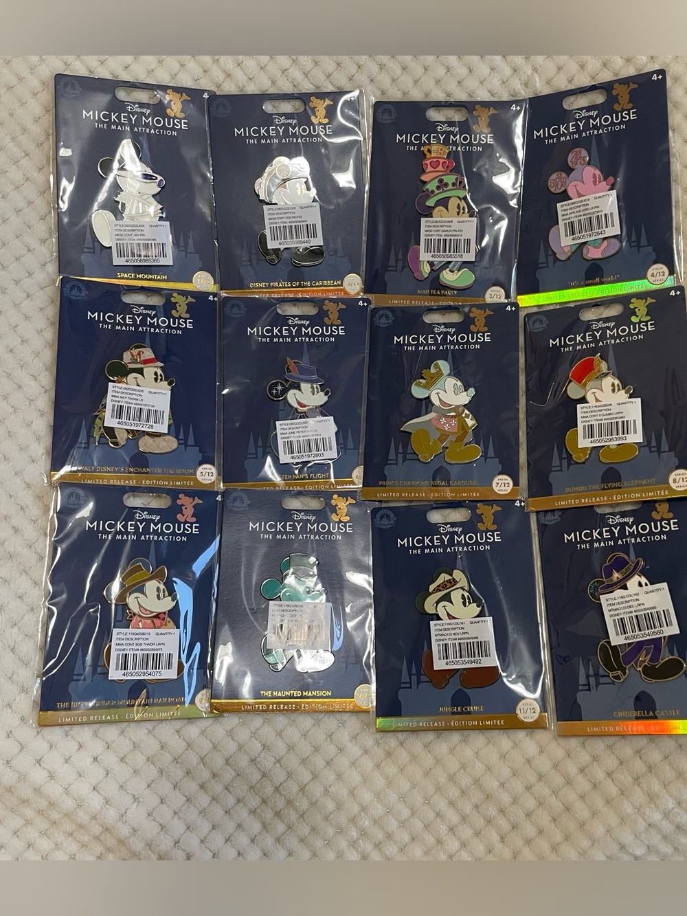Disney Mickey Mouse The Main Attraction pin collection 1-12